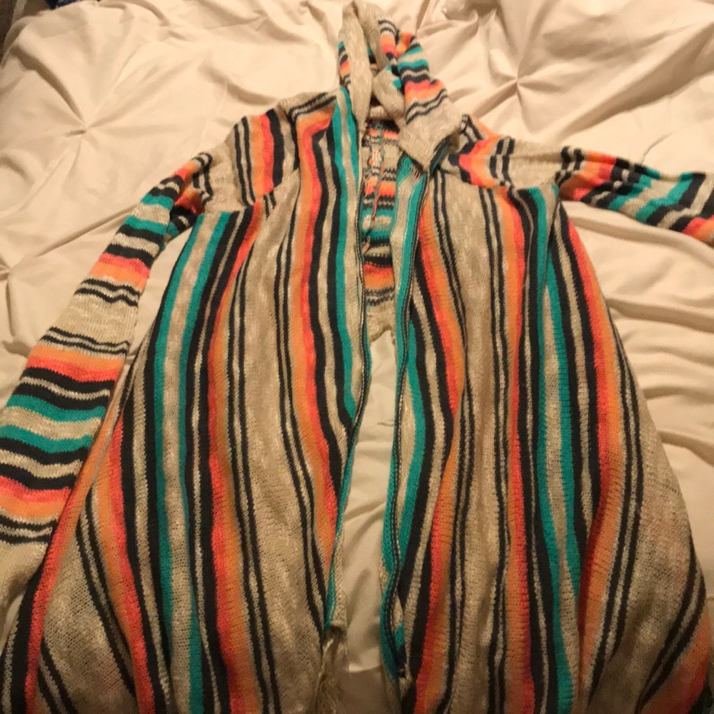 Hooded cardigan sweater